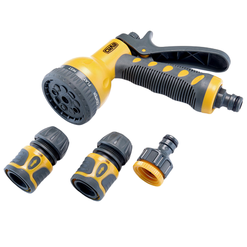 Набір поливальний (пістолет-розпилювач 9 режимів+конектори 1/2"'+ адаптер 1/2"+ 3/4'') APRO Житомир - фото 1