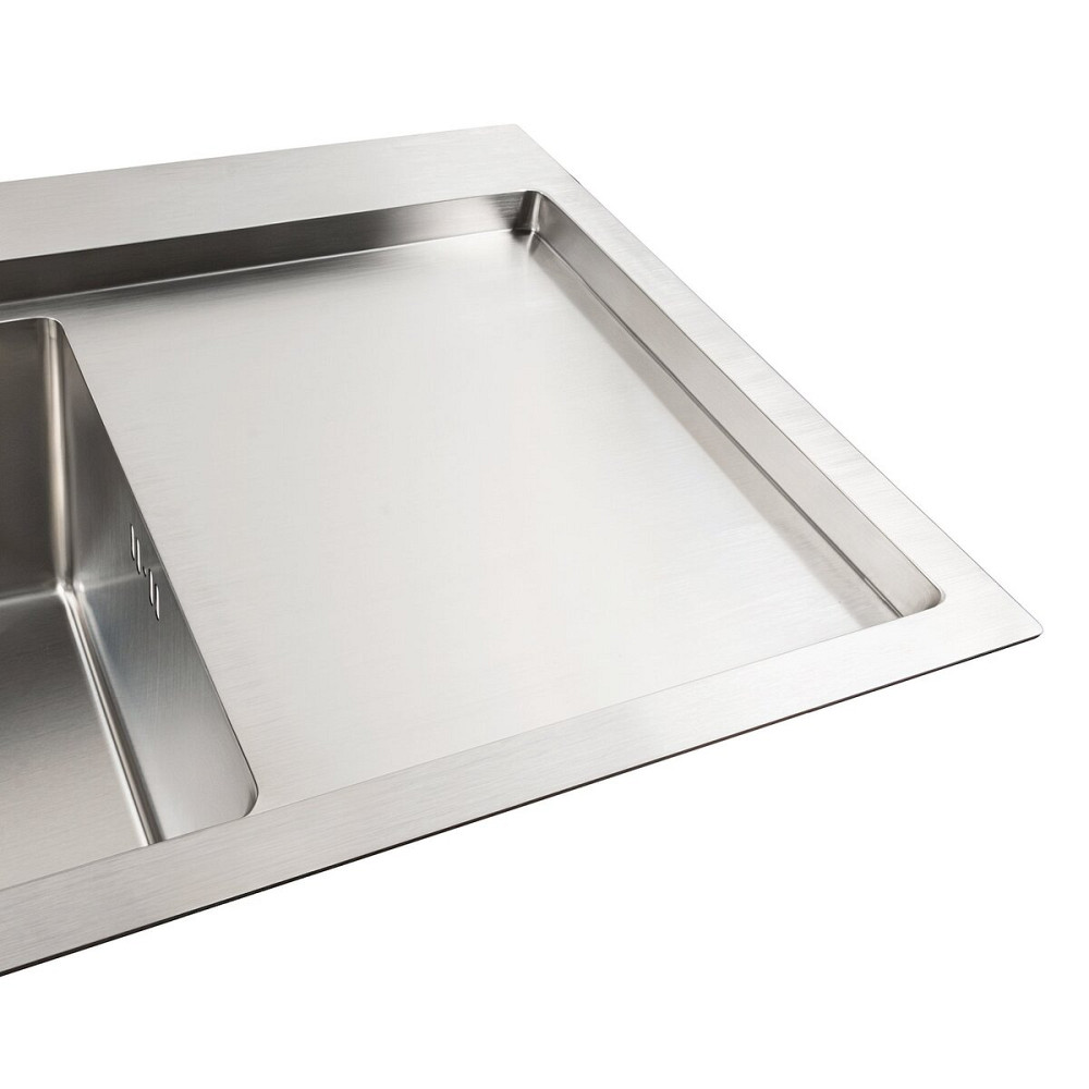 PLATINUM Кухонна мийка нержавійка 78*43 L Platinum Handmade (два отвори, круглий сифон 3,0/0,8) Коломия - фото 4