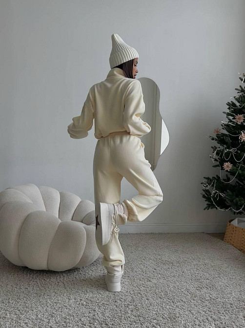 Жіночий теплий костюм двійка у спортивному стилі турецький двосторонній фліс Одеса - фото 7