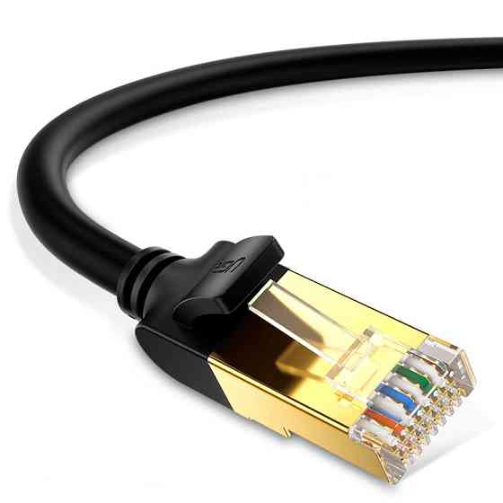 Патч-корд Ugreen NW107 прямий UTP мережевий кабель Ethernet Cat7 з RJ 45 (Чорний, 2м) Миколаїв