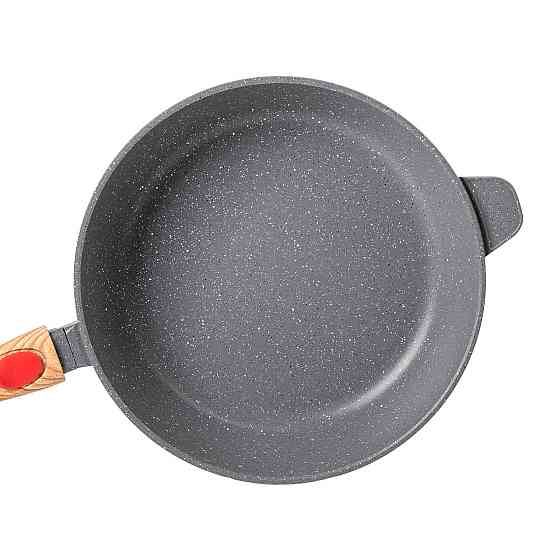 Глибока алюмінієва сковорода з кришкою Ø 28 см, сірий колір Київ