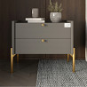 Тумба приліжкова LION Wood з двома шухлядами Антрацит (золоті ножки) (LION-041334) ТОП