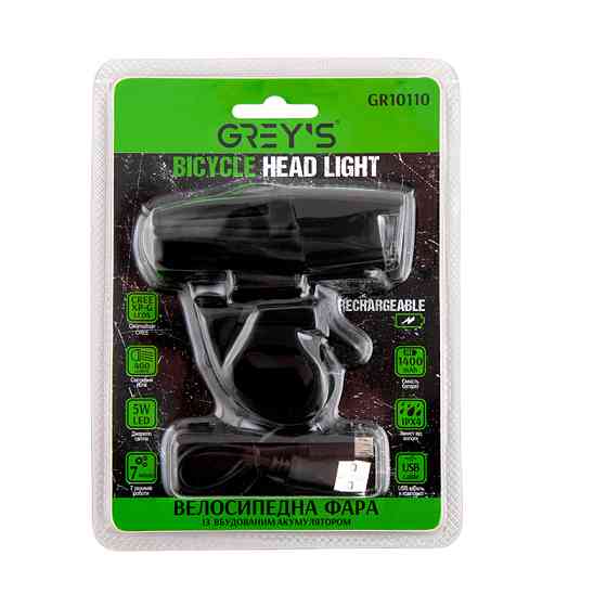 Фонарик на велосипед Grey's LED 1xCree XP-G 400lm 1400mAh microUSB Львов
