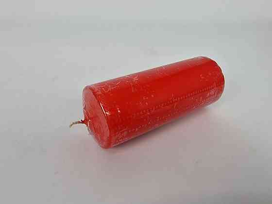 Цветная Цилиндр парафиновая свеча (60/150) КРАСНАЯ крашеная  внутри белая (1 шт) Харьков