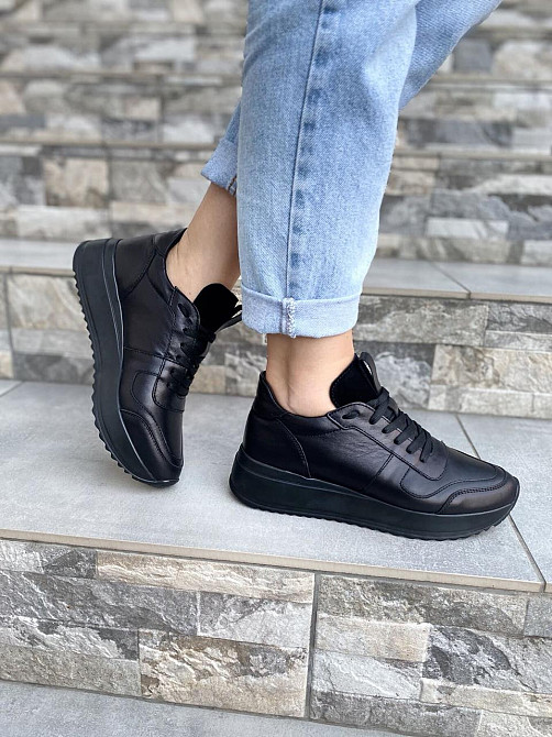 EMELI Кросівки жіночі EMELI 821/13 чорні (весна-осінь, шкіра натуральна) (4129) Коломия - фото 3