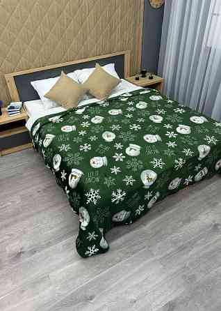 Плед-покривало Decorator WellSoft 150х210 см з різдвяним принтом Зелений (87-169) Київ