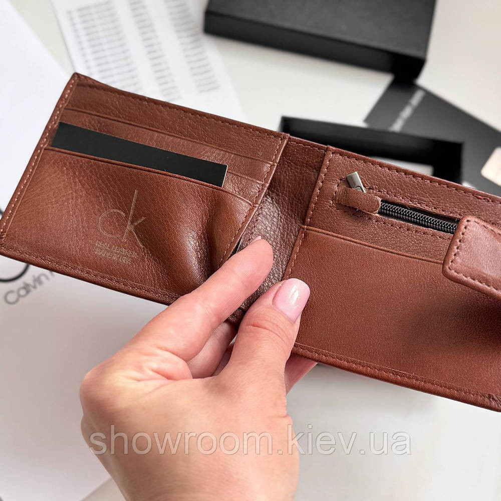 Мужской кожаный кошелек на магните Ск (82081) коричневый Киев - изображение 3
