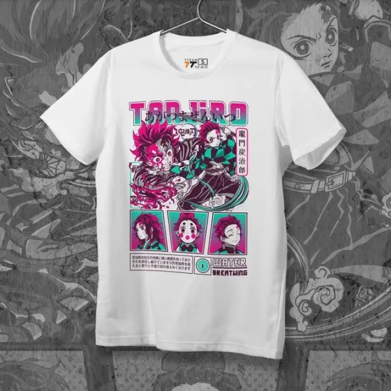 Футболка чоловіча з  принтом Клинок, рассекающий демонов Танджиро Камадо 11 WE Розмір 48 Anime0969 Дніпро