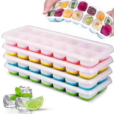 Форма для льда с крышкой на 14 кубиков 21,5 на 9 см бело-голубой Киев