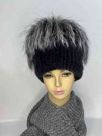 Жіноча норкова шапка кубанка Чорний Харків