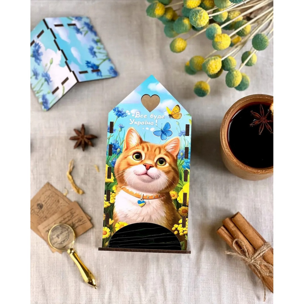 Чайний будиночок "Рудий котик" Ubumblebees (ПСФ156) PSF156 дерев'яний Вінниця - фото 9