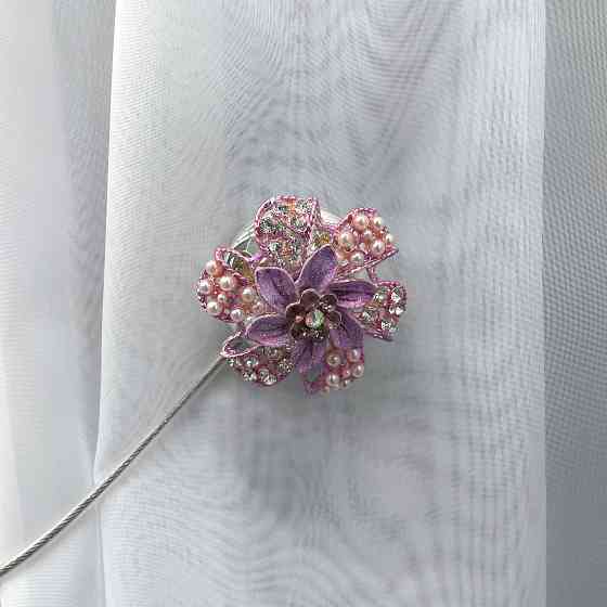 Магніти для штор та гардин "Flowers" набір 2 шт Бузковий (81-204) Київ