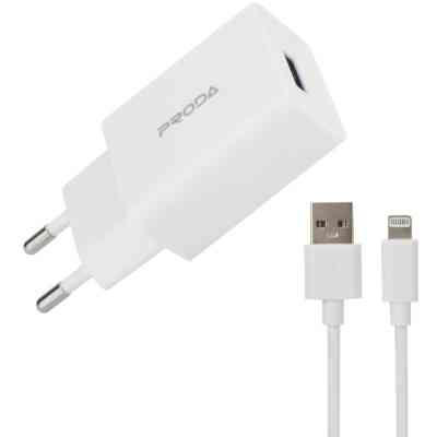 Зарядное устройство Proda USB 2,4A + USB Lightning cable (PD-A43i-WHT) Винница