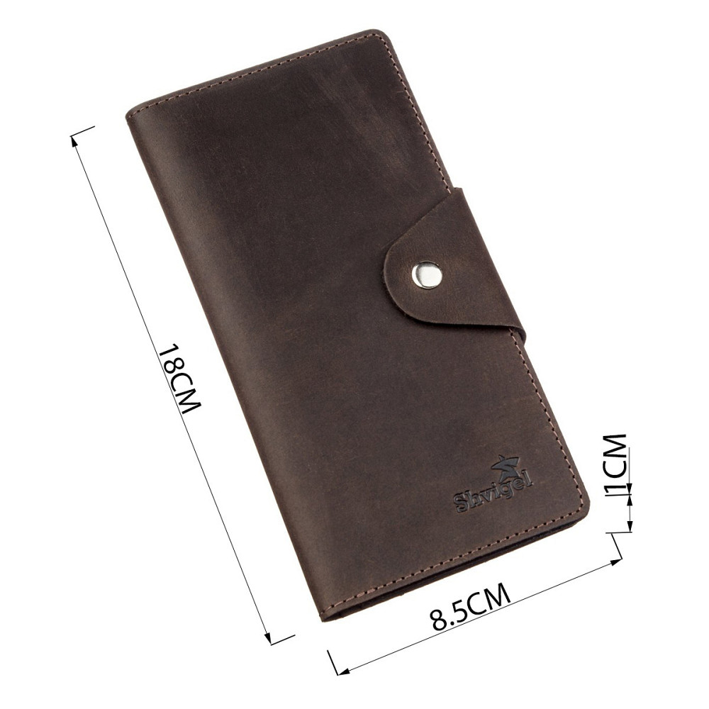 Бумажник мужской из винтажной кожи SHVIGEL 16169 Коричневый Киев - изображение 3