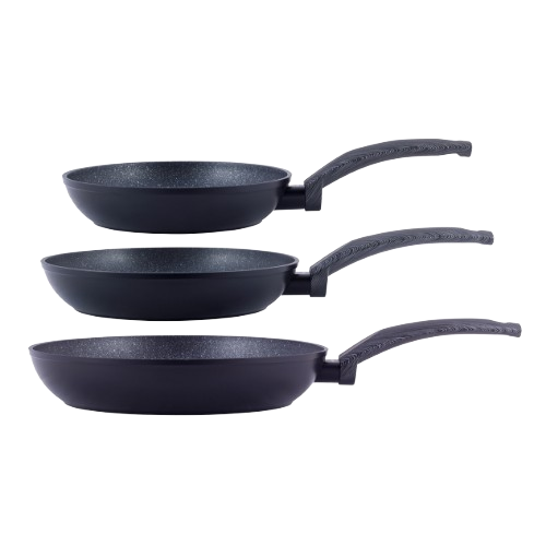 Набір сковорід d20см/24см/28см алюміній а/п Black marble 4124 KAMILLE Житомир - фото 4