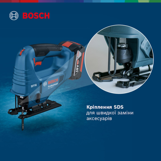 Професійний акумуляторний лобзик Bosch GST 183-LI Solo : без АКБ, 3300 об/хв, глибина різу 95мм Київ
