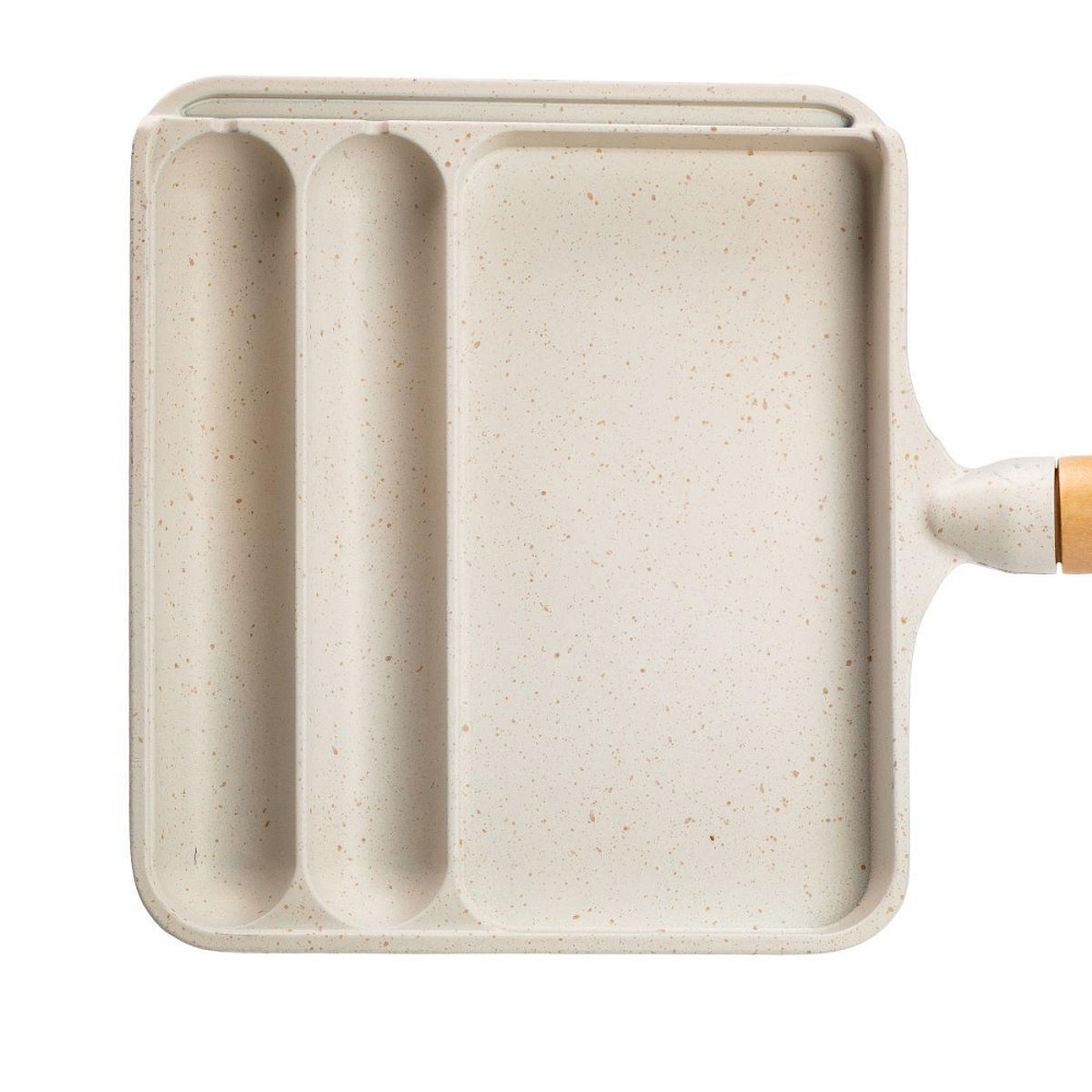 Прямокутна сковорода на 3 секції бежевого кольору Київ - фото 6