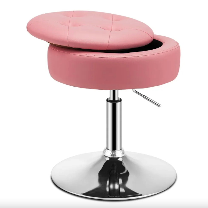 Кресло табурет вращающееся с местом для хранения розовое для спальни и гостиной Киев - изображение 2