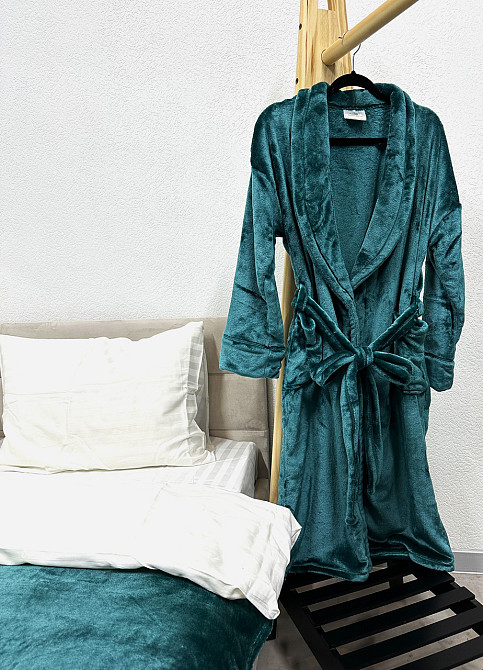 Халат Ecotton L-XL з мікрофібри ізумрудний well soft Atlantic Коломыя - изображение 1