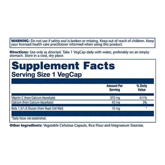 Бета-глюкан с витамином С Solaray Beta Glucan with Vitamin C 10mg 60 вег капс Киев