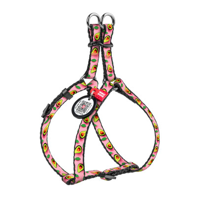 Шлей для кошек WAUDOG Nylon с QR паспортом "Авокадо на розовом" пластиковый фастекс XS (319-4051) Винница - изображение 1