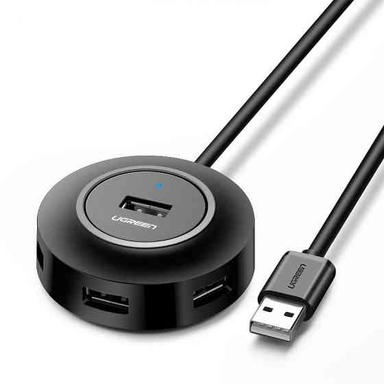 USB хаб/концентратор/розгалужувач Ugreen на 4 USB 2.0 порти CR106 (Чорний) Николаев