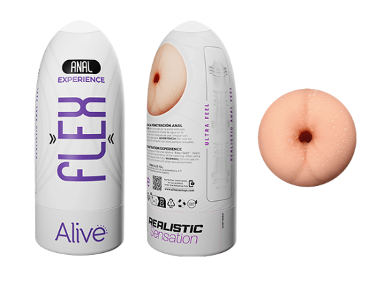 Мастурбатор-анус в колбе Alive Flex Anal M бежевый, 16 х 6.5 см Sex Aura Киев