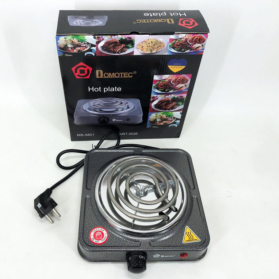 Настольная электроплита Domotec MS-5801 1000 Вт, Электроплита настольная бытовая, TQ-789 Электрические плиты Киев - изображение 9