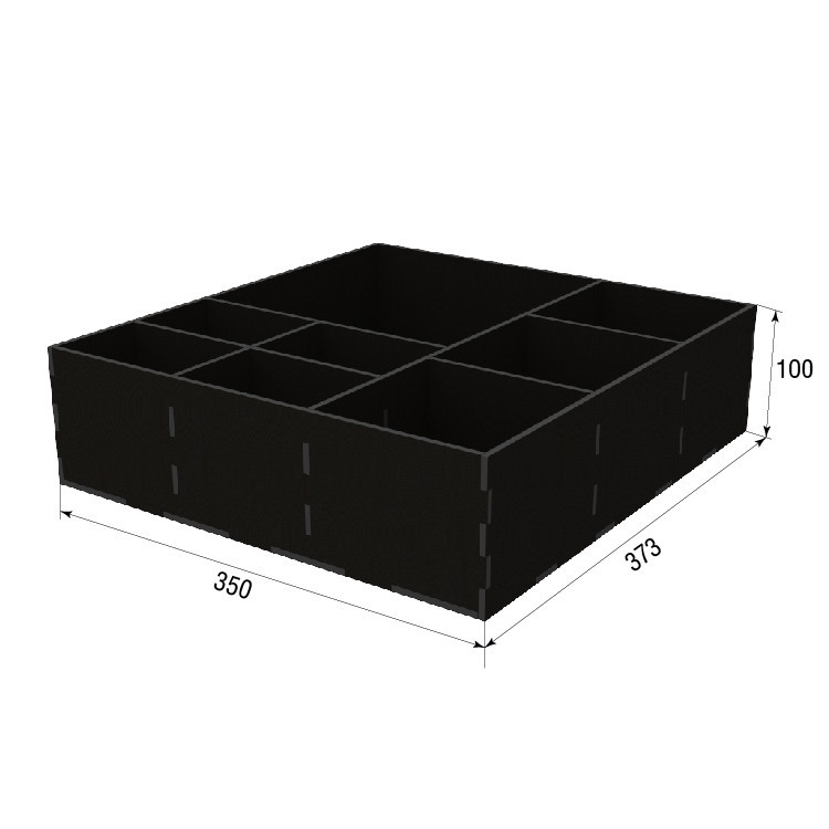 Органайзер EKOSTAR дерев'яний чорний 350х373х100 Київ - фото 3