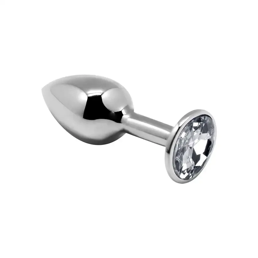Металева анальна пробка з кристалом Alive Mini Metal Butt Plug White M Львів - фото 1