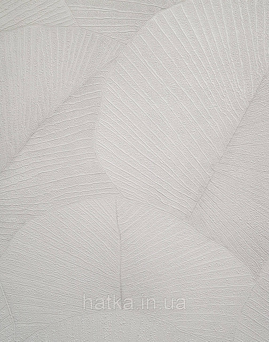 Обои виниловые на флизелине Marburg Kumano 1.06х10 листья белые с серебристым 3д лофт 34557 Киев - изображение 2