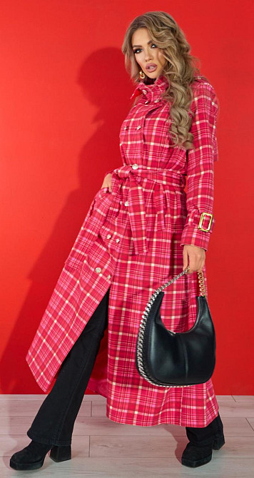 Стильний картатий плащ (42) Київ - фото 1