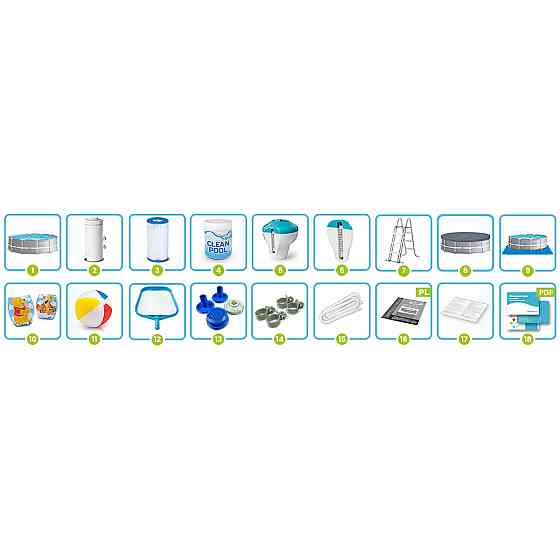 Басейн каркасний 17in1 INTEX 26716, 366 x 99 см + машина для створення бульбашок Київ