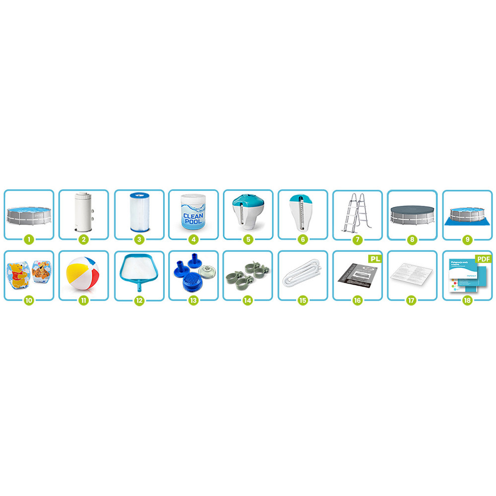 Басейн каркасний 17in1 INTEX 26716, 366 x 99 см + машина для створення бульбашок Київ - фото 2
