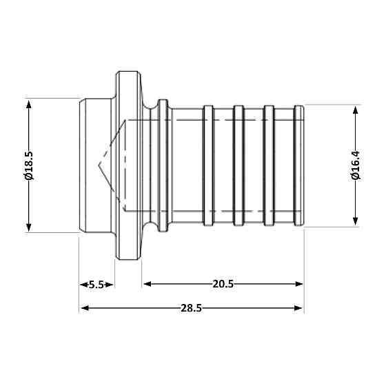 Заглушка натяжная Icma №1042 d20х2,8 851042GW05 Киев