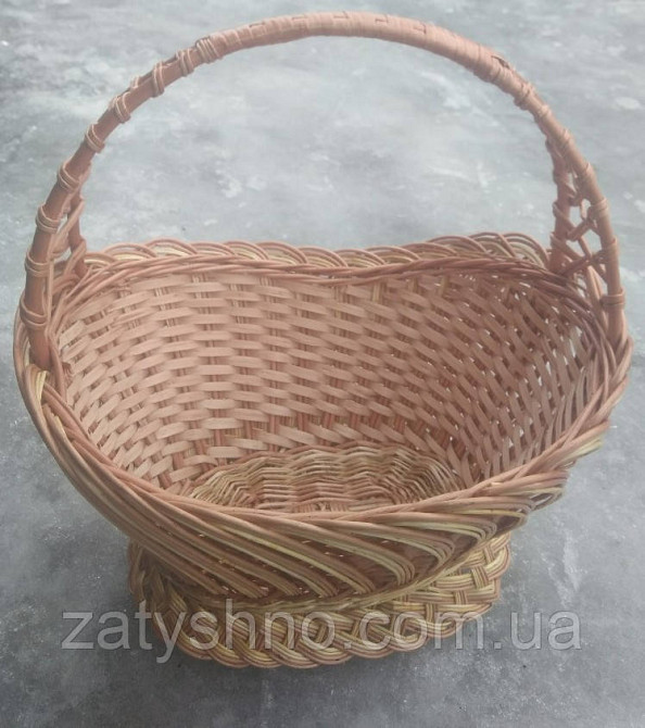 Корзина из лозы на паску  с ручкой Киев - изображение 6