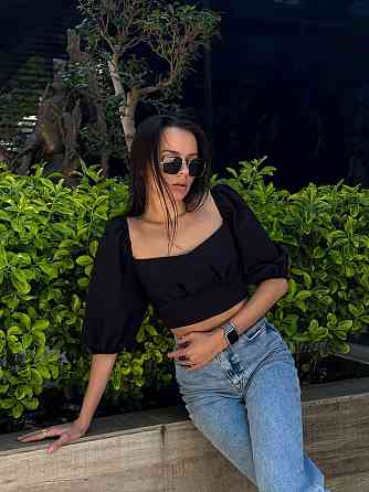 Жіночий романтичний топ у базовому кольорі з котону Чорний Одеса