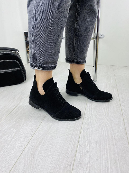 Черевики жіночі Odzi БТ/02 чорні (весна-осінь, замша натуральна) (1236) 36р.37р.38р. 37 Коломыя - изображение 1