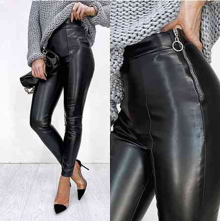 Утеплені трендові шкіряні легінси на флісі Style Київ