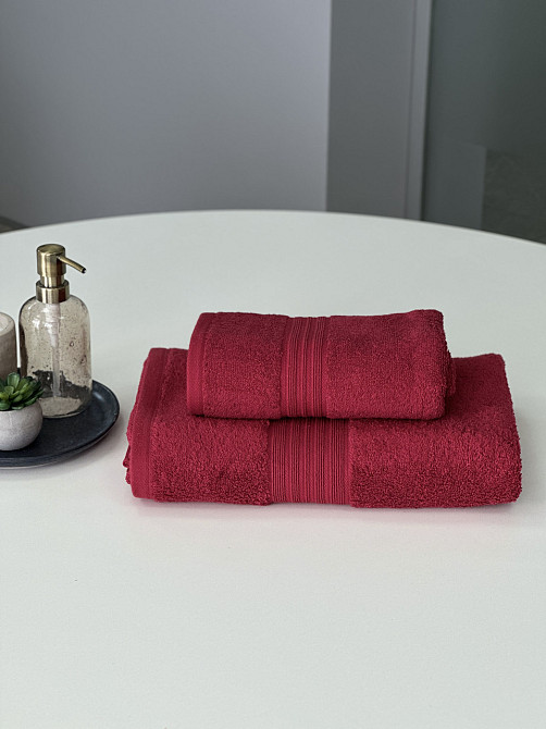 Рушник банний Ideal Textile однотонний 500 г/м2 70х140 см бордовий (56860396) Чернівці - фото 5