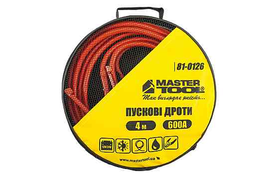 Дроти пускові MASTERTOOL 600А/12V/24V 4 м t до -40°C сумка для зберігання 81-0126 Коломыя