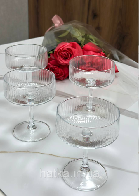 Набір келихів 4 шт. для мартіні та шампанського"Джінгі" 250мл 102-1594 Київ - фото 1