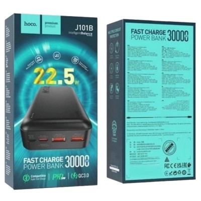 Батарея универсальная HOCO 30000mAh Astute 22.5W PD QC Black (J101B / 714732) Винница - изображение 5