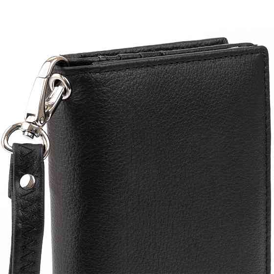 Вертикальный кошелек кожаный женский Черный (ST Leather) Киев