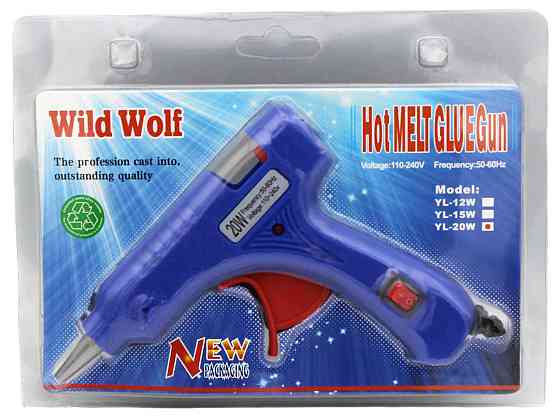 Клеевой пистолет Wild Wolf YL-20W под тонкие 7мм СИНИЙ Днепр
