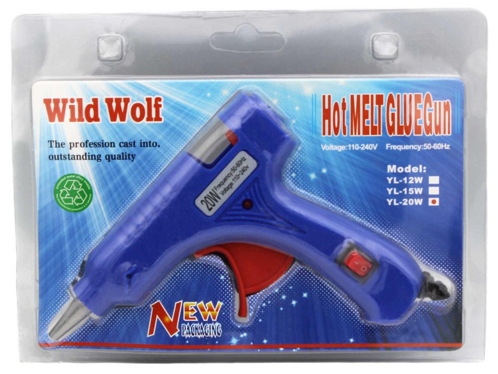 Клеевой пистолет Wild Wolf YL-20W под тонкие 7мм СИНИЙ Днепр - изображение 1