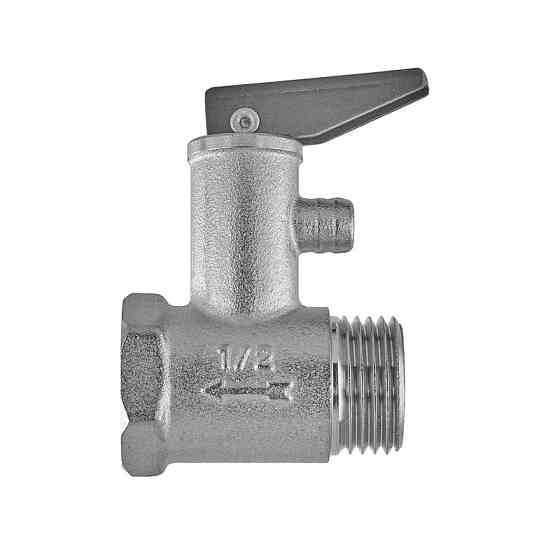 Клапан запобіжний для бойлера Nolf NF.3011 - 1/2" 8BAR (з ручкою) нікельований (NF3248) Київ