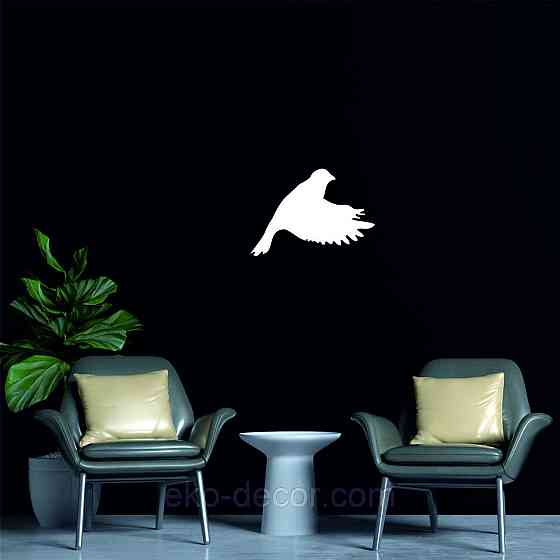 Декоративное настенное Панно «Птичка» Декор на стену(цена за 1шт) 30*21 см, Белый Киев