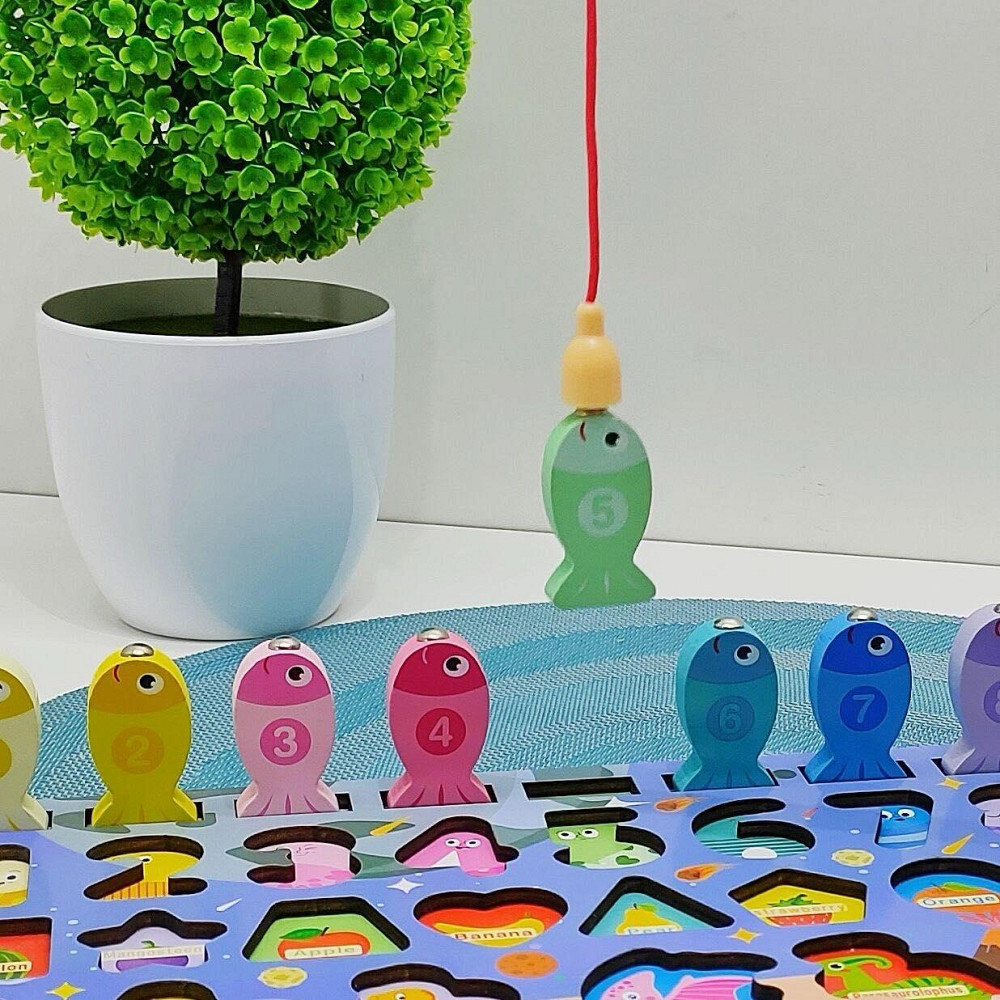 Логічна дошка WToys математичний+фруктовий сортер шестерні спинер годинник пальчиковий лабіринт магнітна рибалка (53482) Чернігів - фото 2