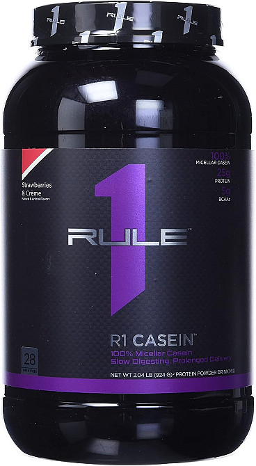 Протеїн Rule 1 Casein 900 g (Strawberries and cream) Луцьк - фото 1